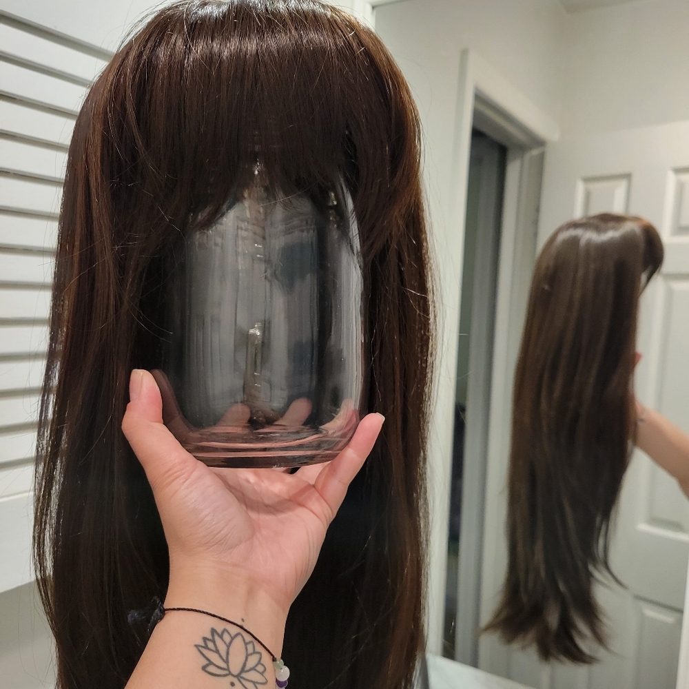 Wig Long Brown Bangs Layers 26" - 28"